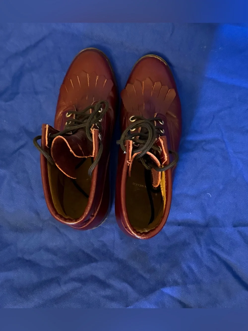 Genuine Justin Burgundy Leather Lace-Up Ankle Boots Women size 6/youth 4.5